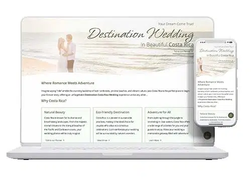 Costa Rica Weddings, Landing Page by Pacific Web | Pacific Creative Studio Costa Rica Weddings, Landing Page by Pacific Web Pacific